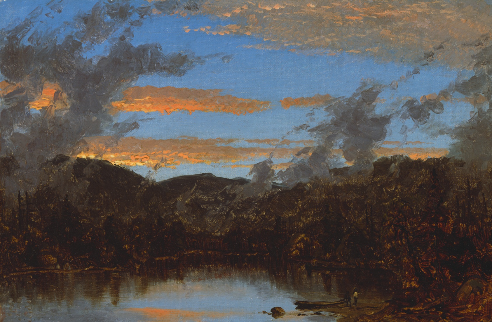 Sanford Robinson Gifford, Mist Rising at Sunset in the Catskills, public domain