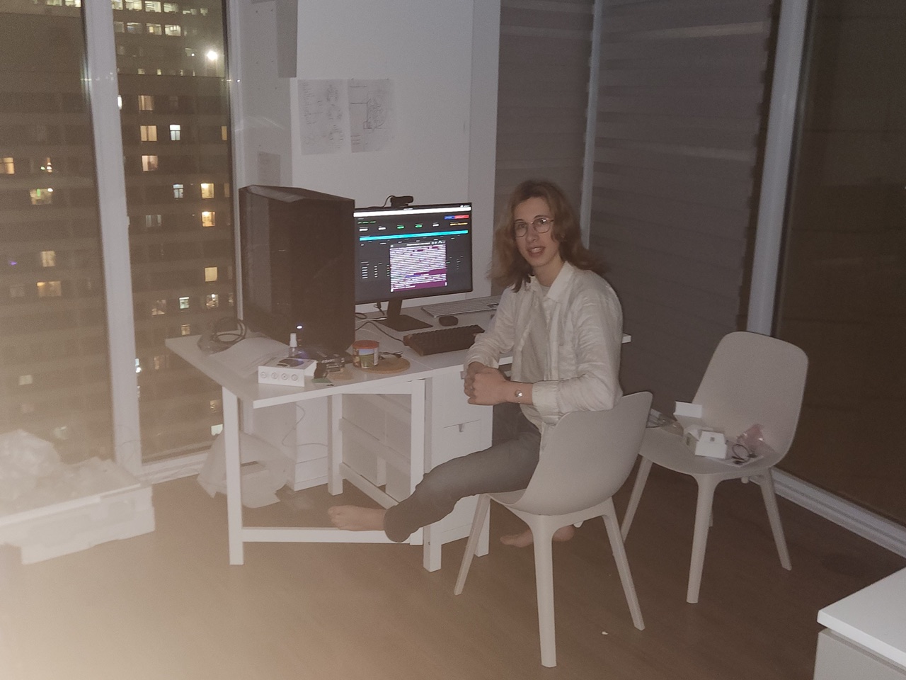 Rayne coding an early version of Apex